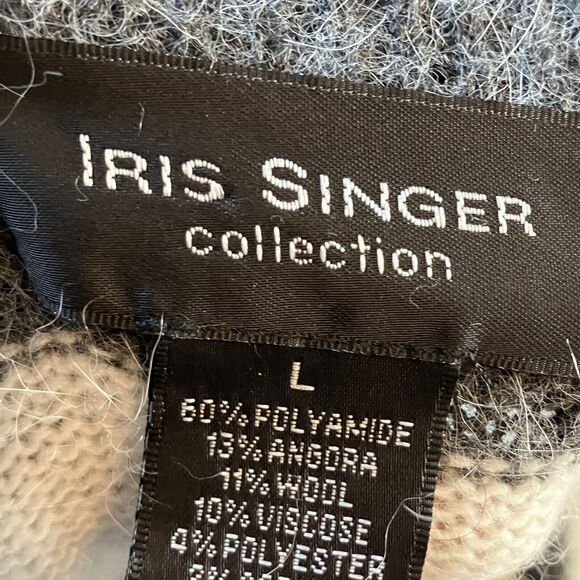 Iris Singer Sweater‎ Womens Large Striped Multicolor Angora Wool Blend - Picture 6 of 9
